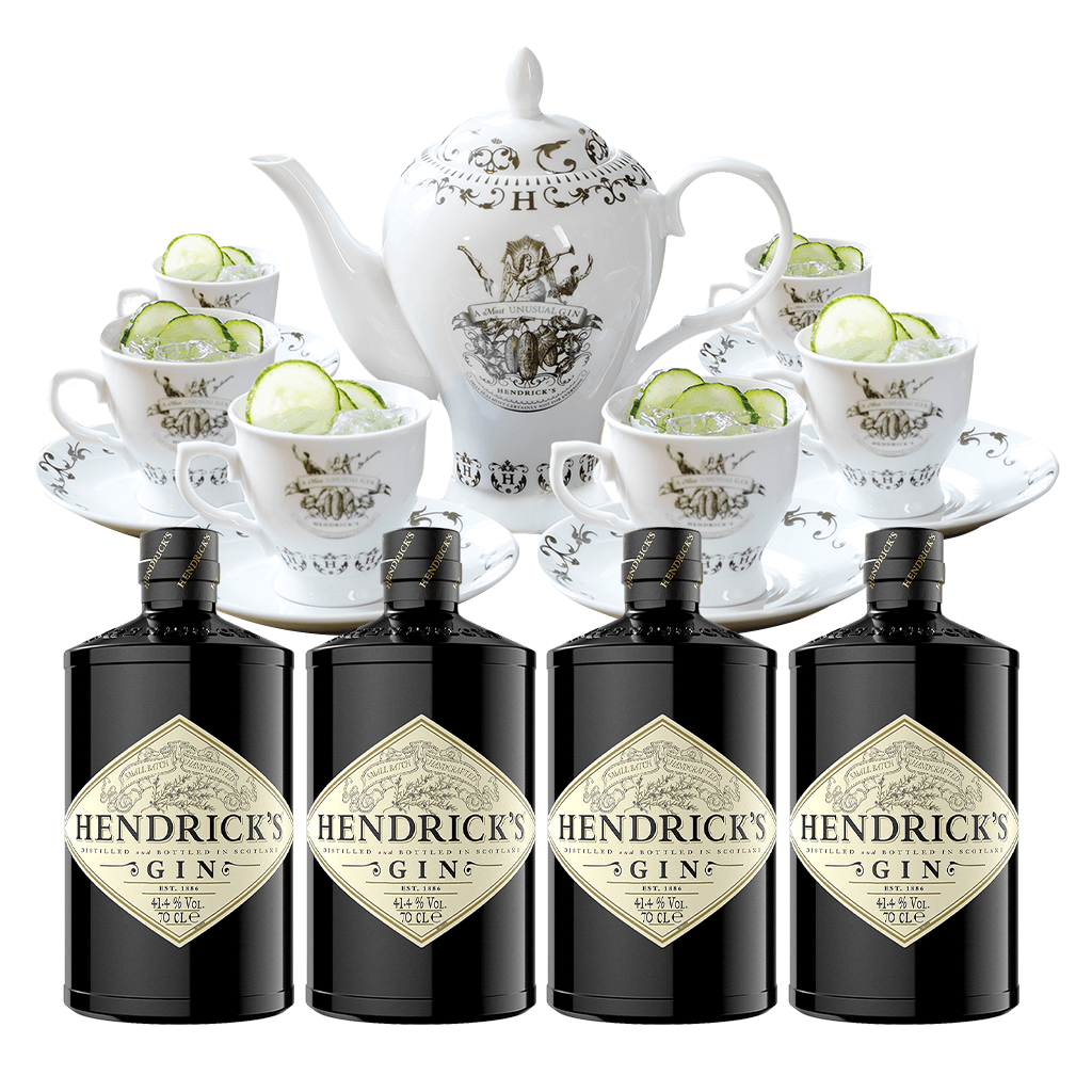 4 Hendrick's 700ml + Hendrick's Teapot Set (Freebie)