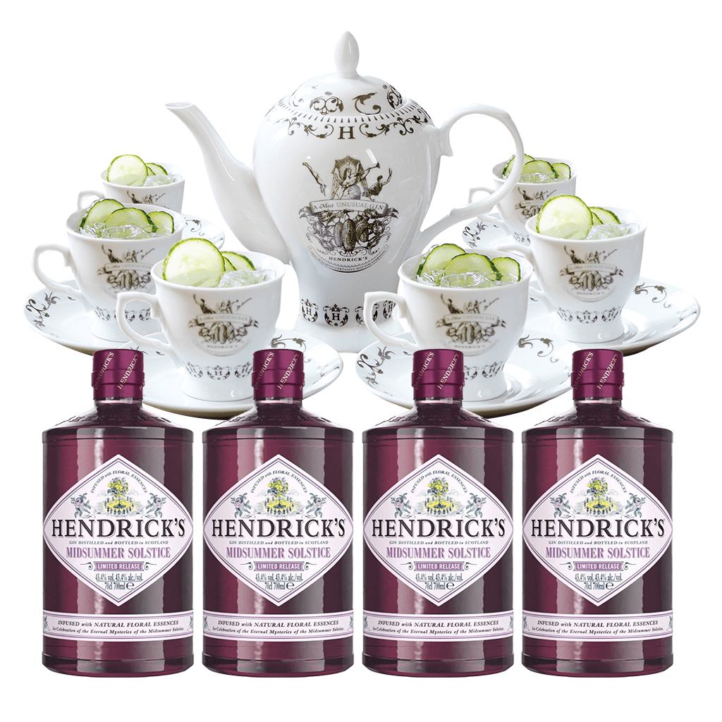 4 Hendrick's Gin Midsummer Solstice 700ml + Hendrick's Teapot Set (Freebie)