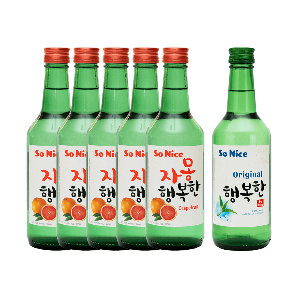 5 So Nice Grapefruit Soju 360ml + 1 So Nice Original Soju 360ml