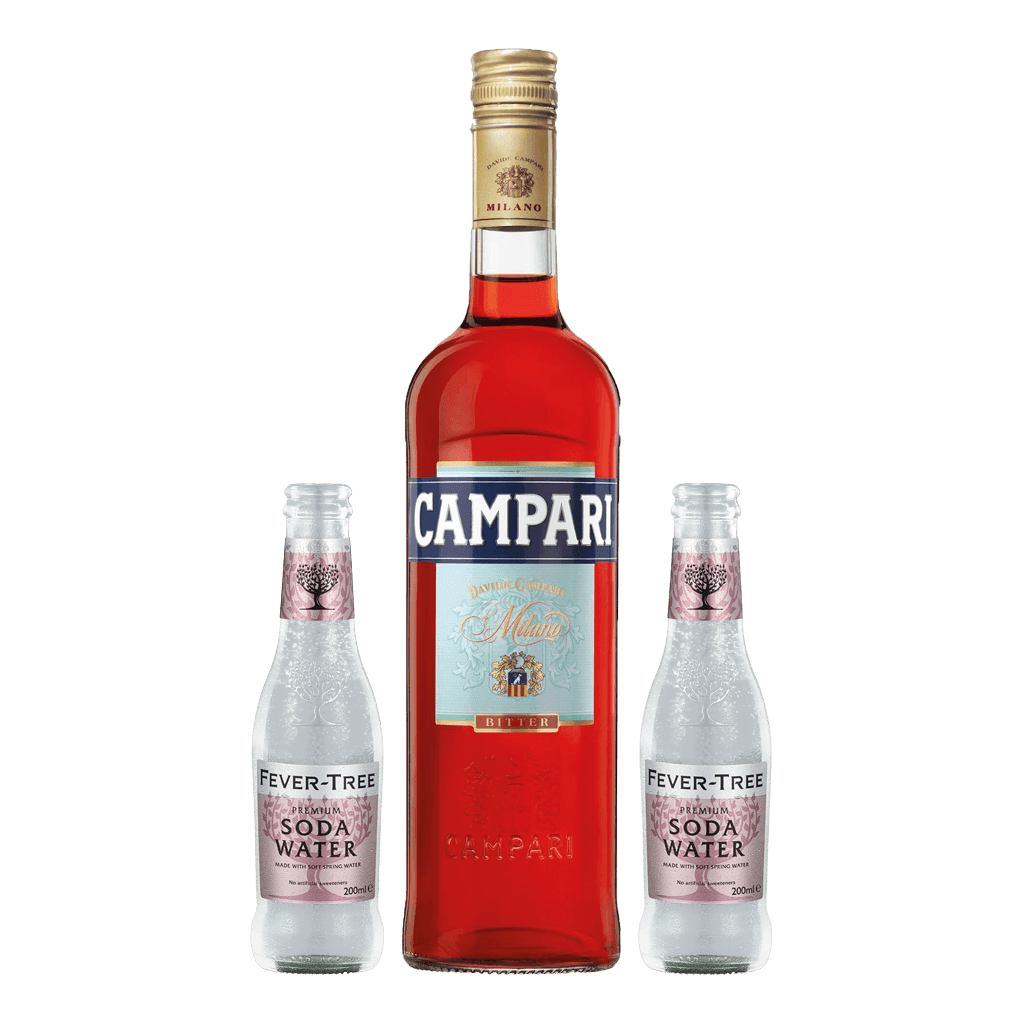 Campari Bitter 700ml + 2 Fever Tree Soda Water 200ml Bundle