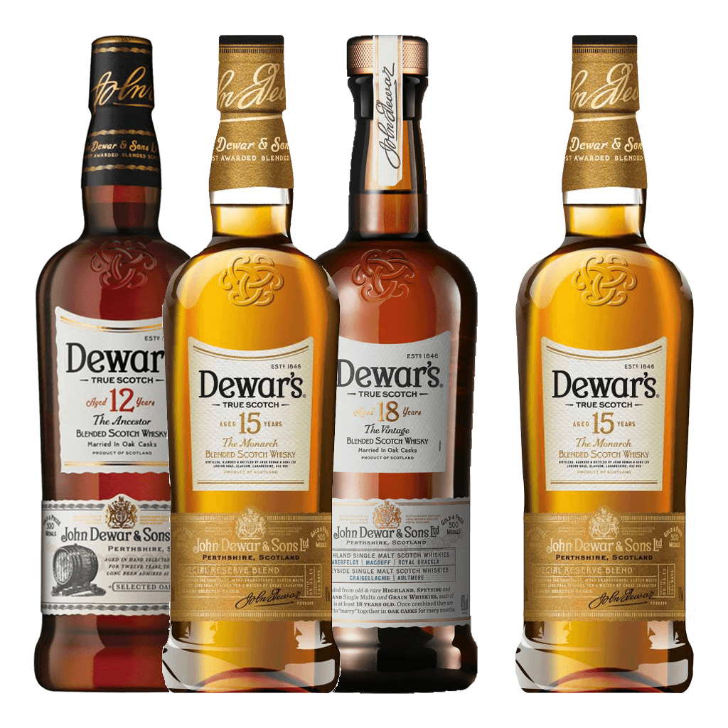 Dewar's Trio 750ml (12, 15, 18) + FREE Dewar's 15 1L