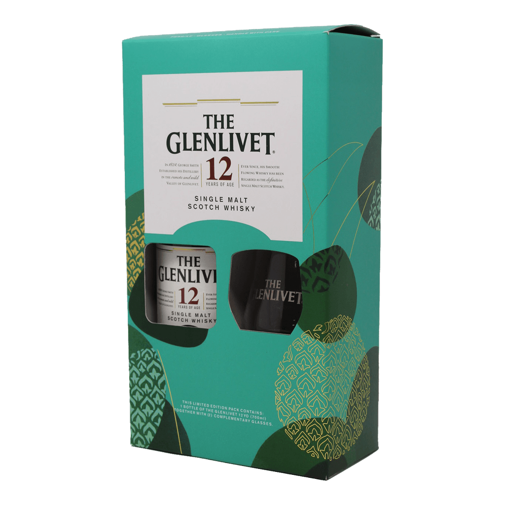The Glenlivet 12yo 700ml with 2 Glasses