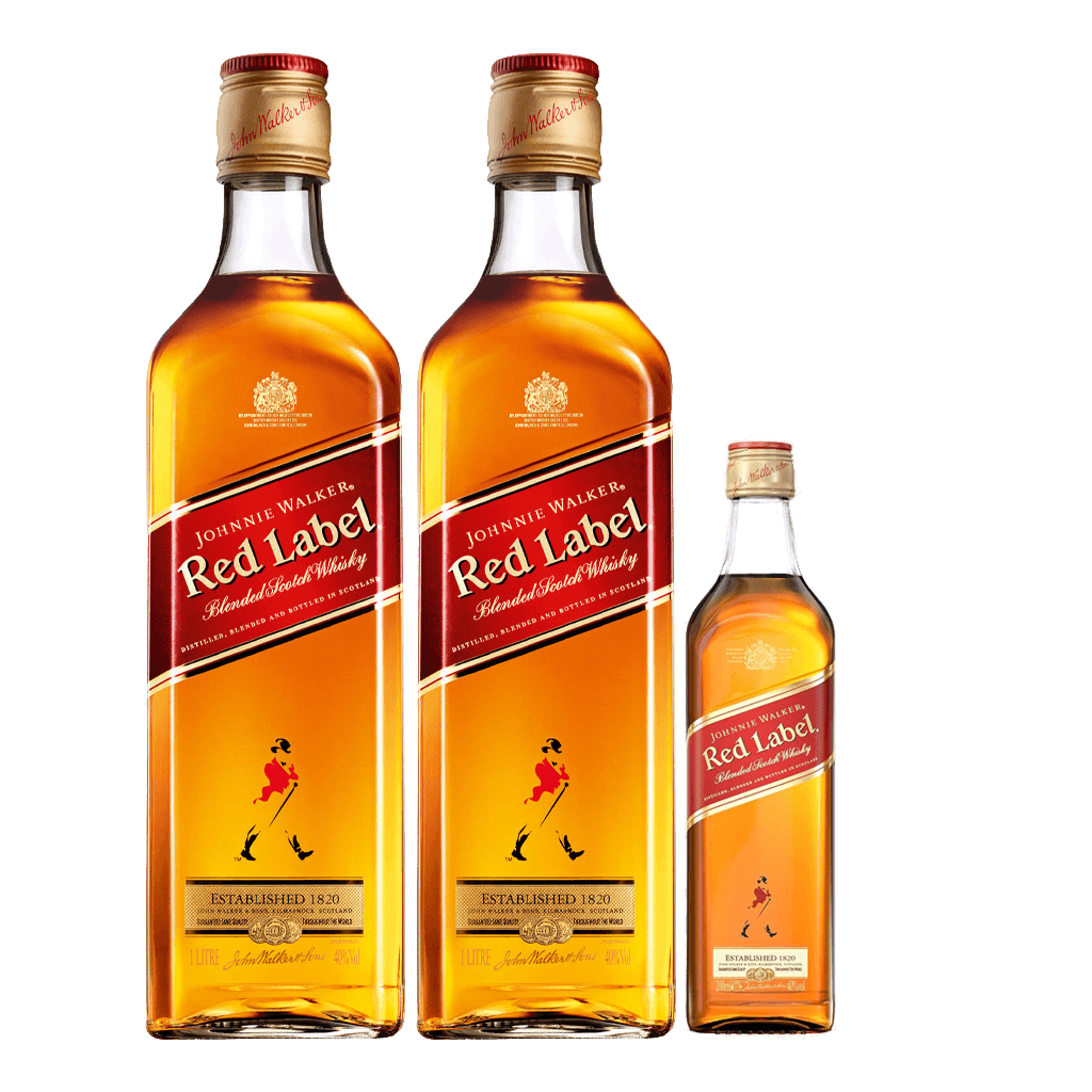 2 Johnnie Walker Red Label 1L + 1 FREE Red Label 200ml