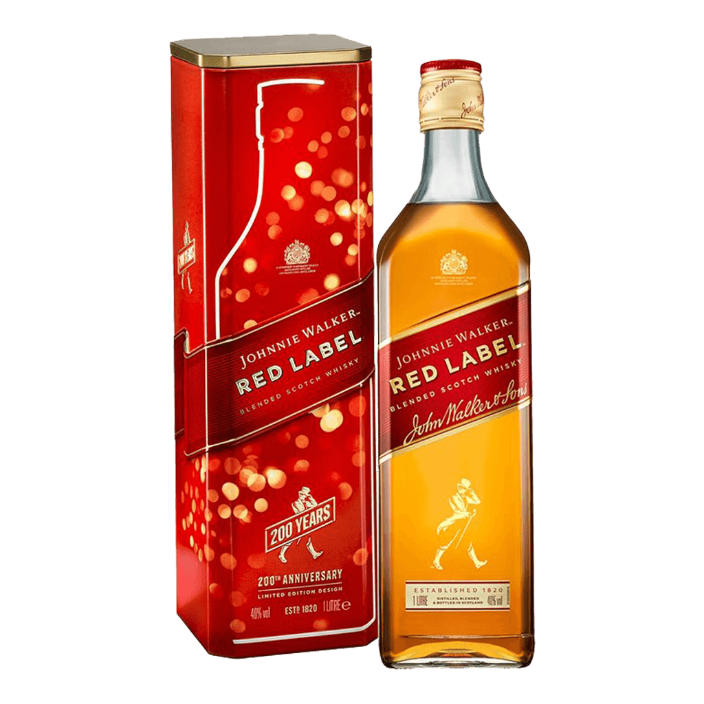 Johnnie Walker Red Label 1L with Tin Can