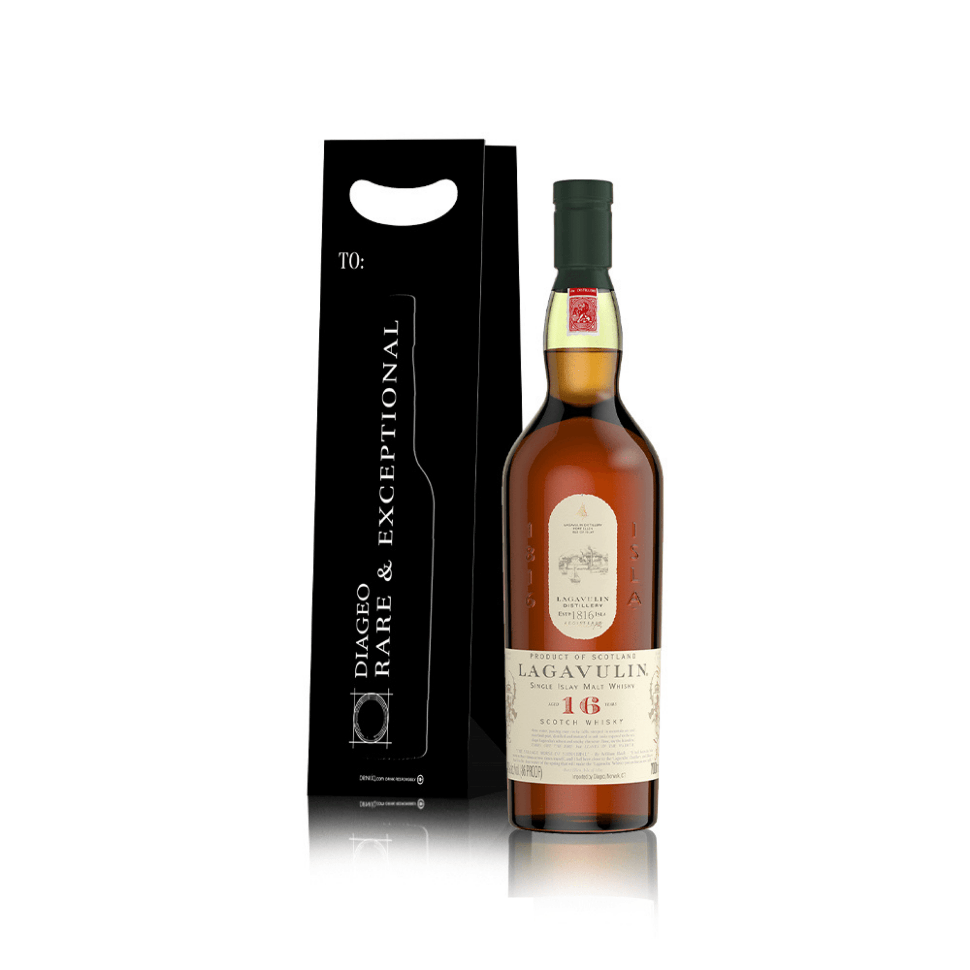 Lagavulin 16yo 700ml + Black Prestige Gift Bag with Note Card