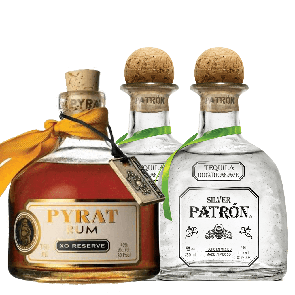 2 Patron Silver + FREE Pyrat Rum XO