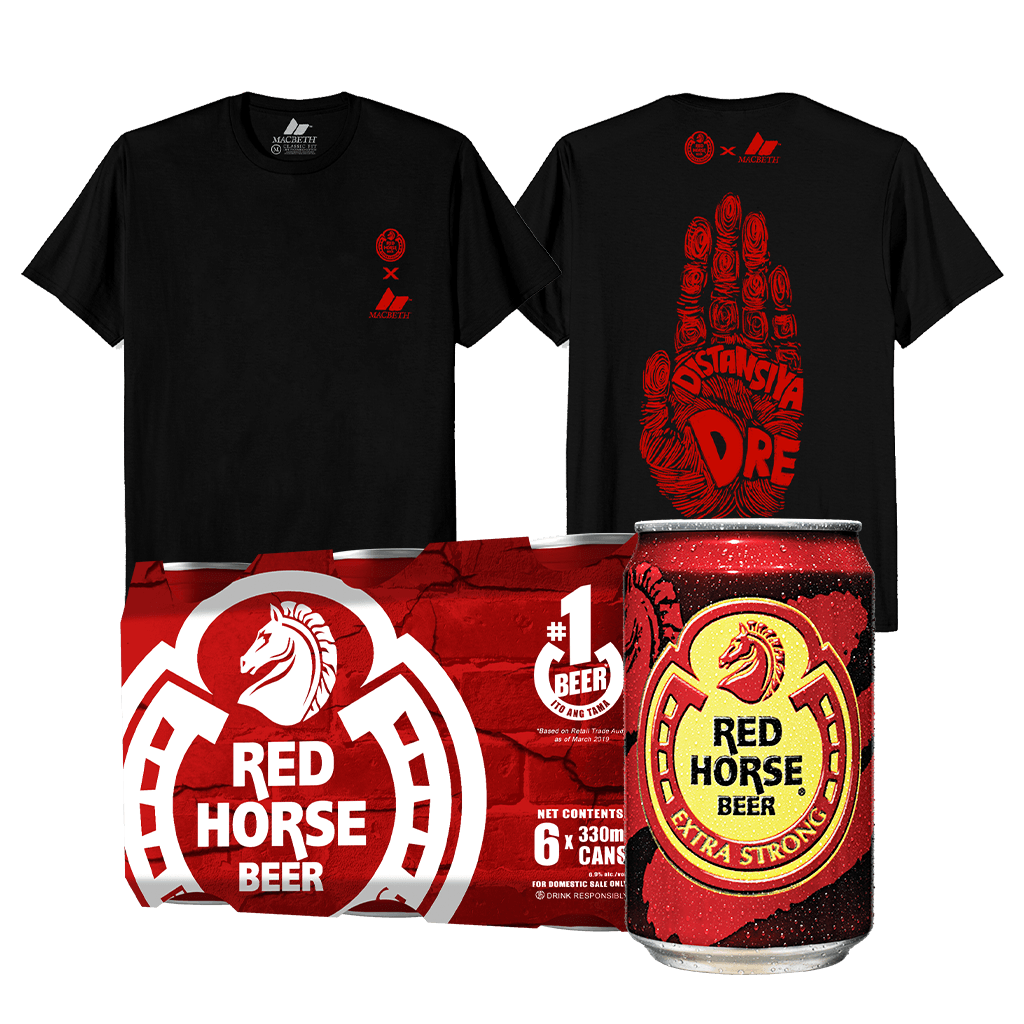 Red Horse Beer 330 mL Can 6-Pack + Red Horse Beer x Macbeth Collaboration Shirt