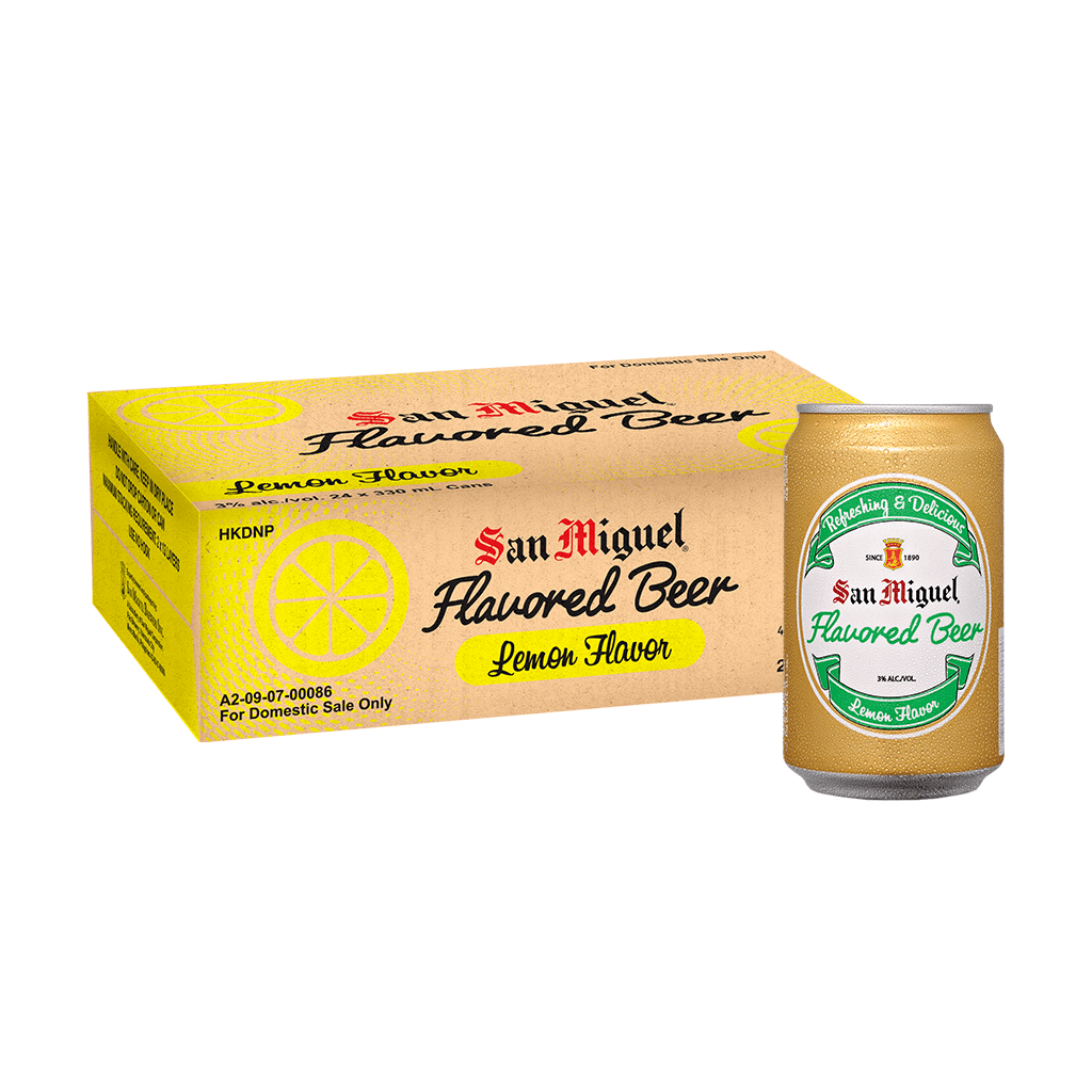 San Miguel Flavored Beer Lemon 330 mL Can Case of 24
