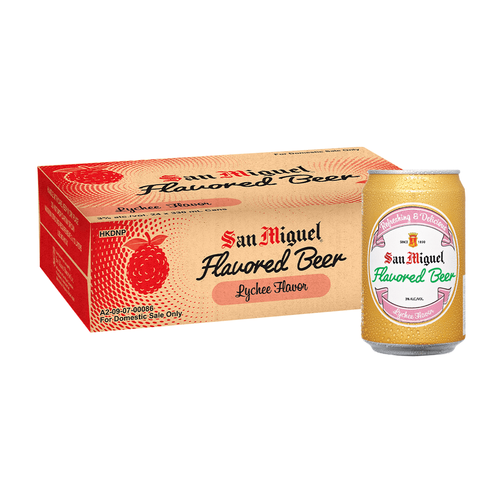 San Miguel Flavored Beer Lychee 330 mL Can Case of 24