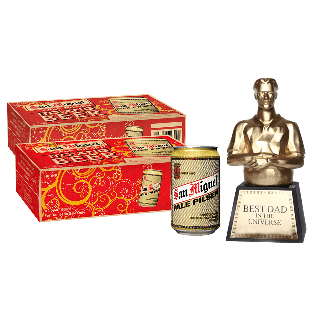 2  San Miguel Pale Pilsen 330 mL Can Case of 24 + FREE Beer Trophy
