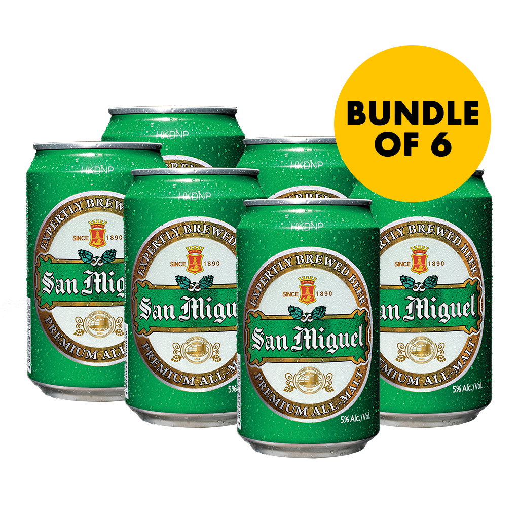 San Miguel Premium All-Malt 330 mL Can Bundle of 6