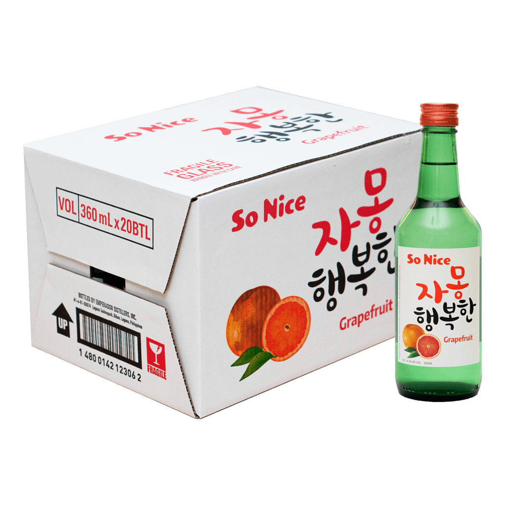 So Nice Grapefruit Soju  360ml Case of 20