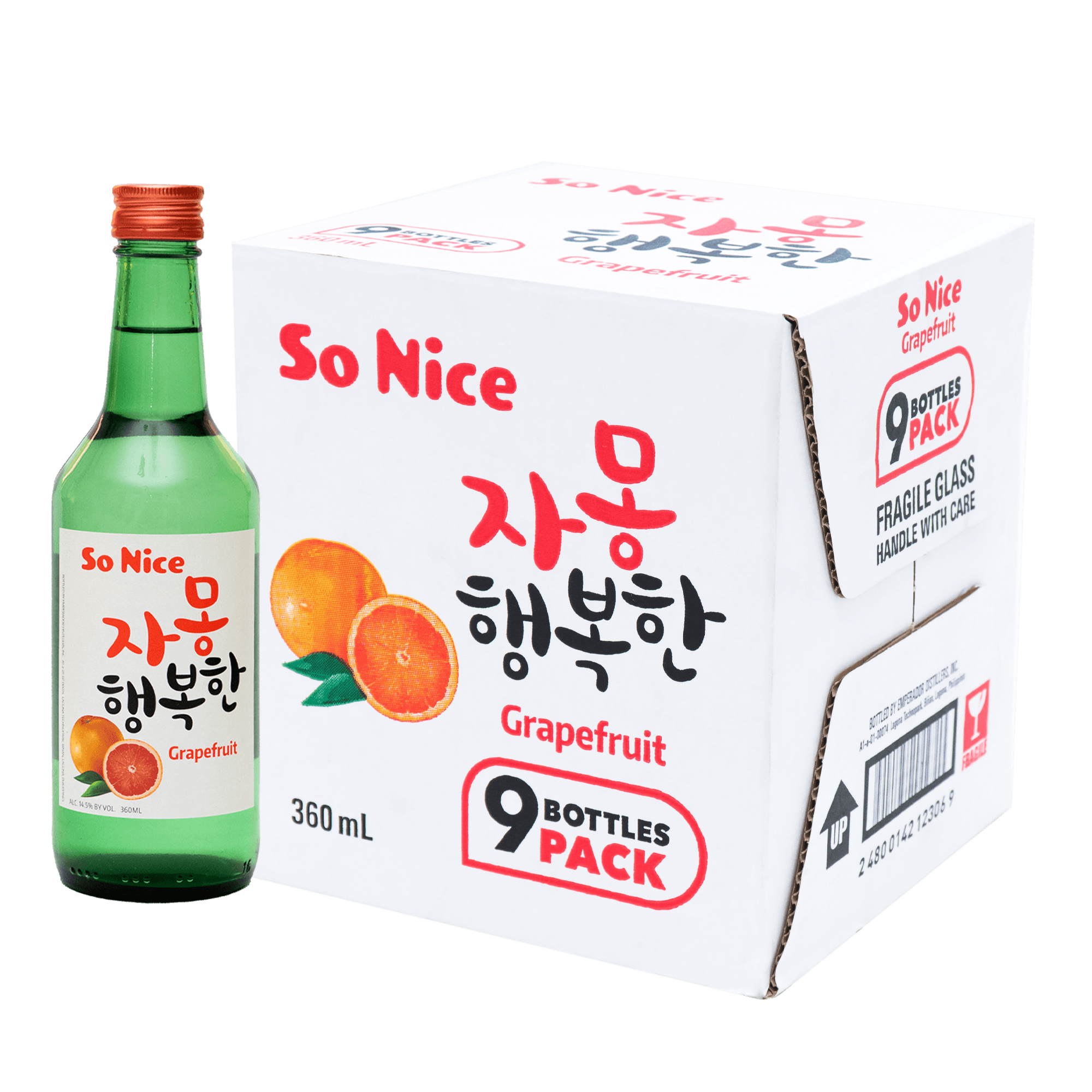 So Nice Grapefruit Soju  360ml 9-Pack