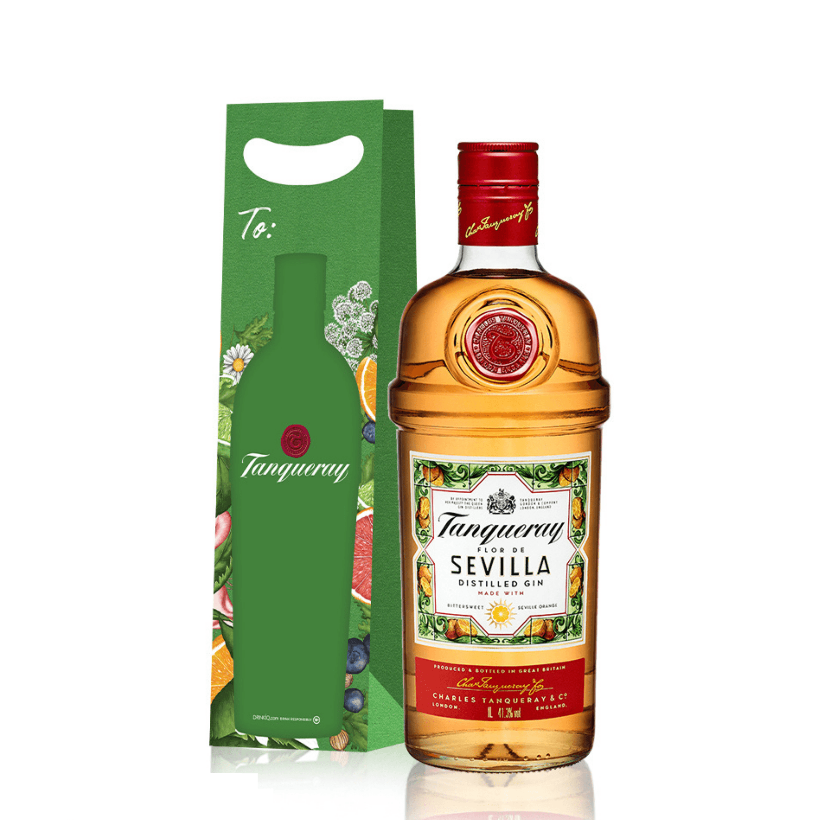 Tanqueray Sevilla 1L + Green Tanqueray Gift Bag with Note Card