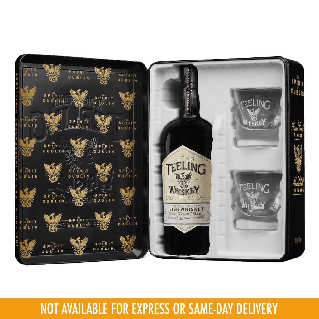 Teeling Small Batch with 2 Glasses with Black Tin Can