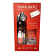 Three Hens Red Gift Set with Glass and Box