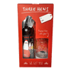 Three Hens Red Gift Set with Glass and Box