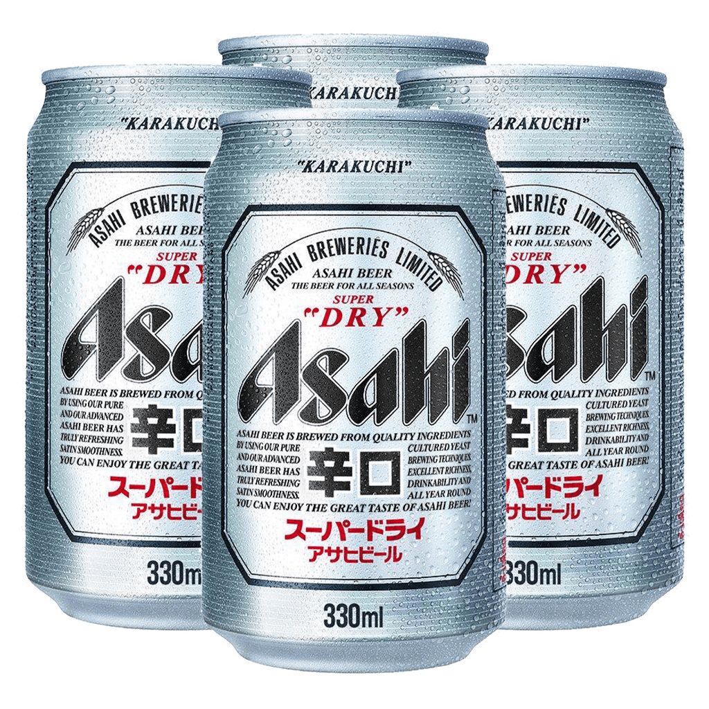 Asahi Super Dry 330ml Bundle of 4 Cans - Boozy.ph