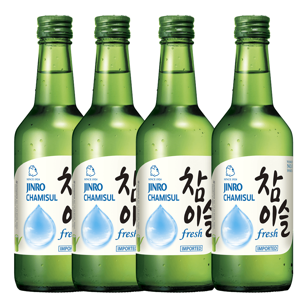 Jinro Chamisul Fresh Soju 360ml Bundle of 4